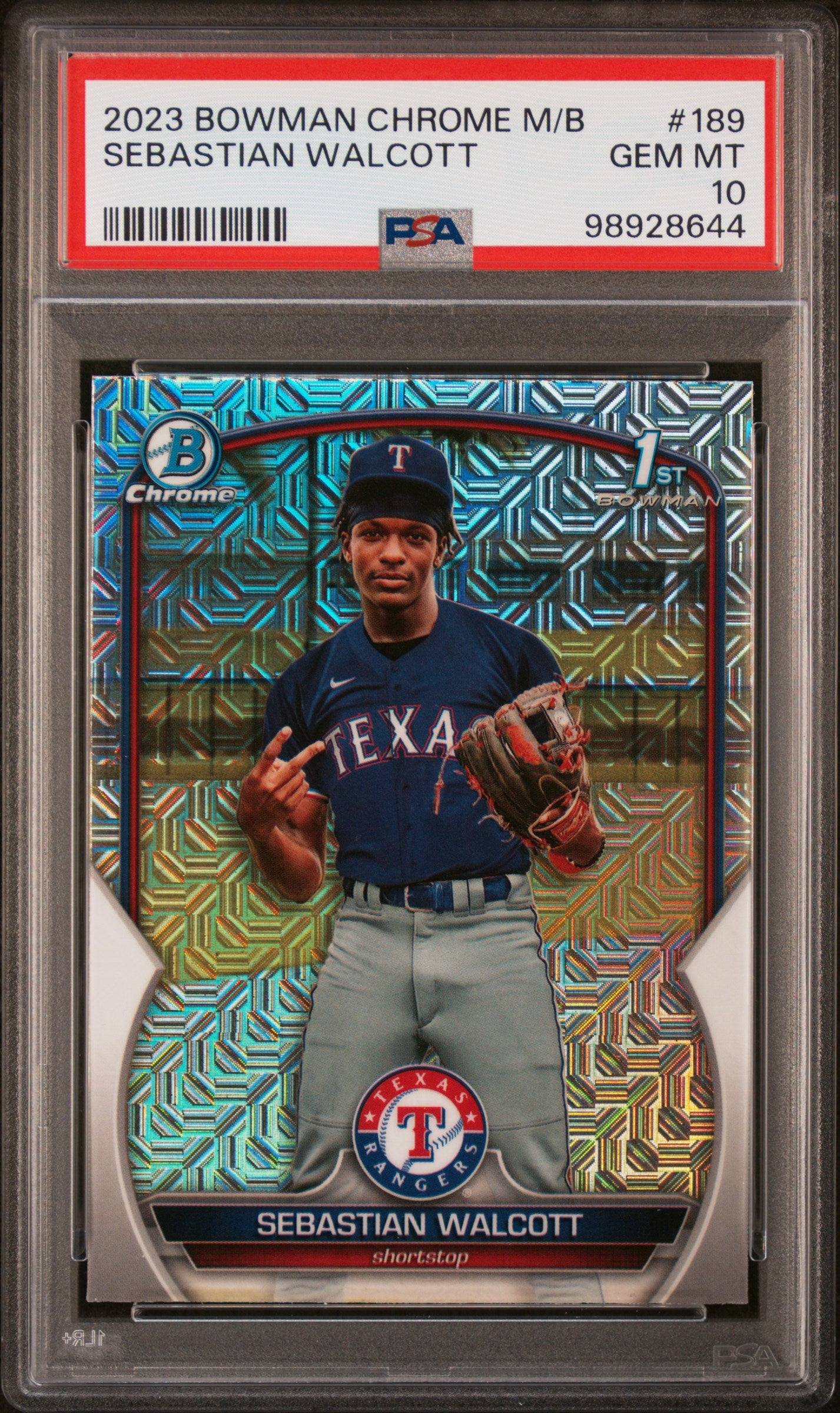 2023 Bowman Mega Box Chrome #189 Sebastian Walcott PSA 10