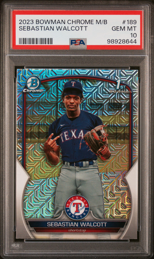 2023 Bowman Mega Box Chrome #189 Sebastian Walcott PSA 10