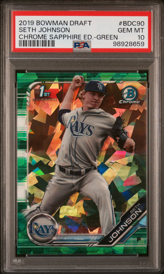 2019 Bowman Draft Chrome Sapphire Edition #BDC90 Seth Johnson-Green PSA 10