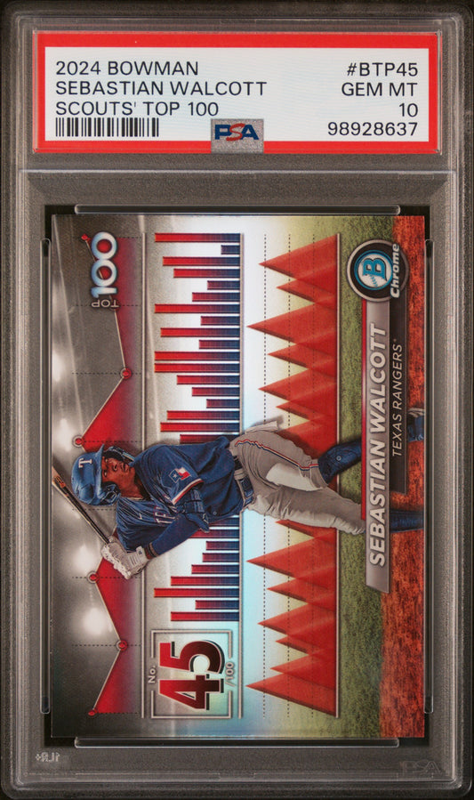 2024 Bowman Bowman Scouts' Top 100 #BTP45 Sebastian Walcott PSA 10