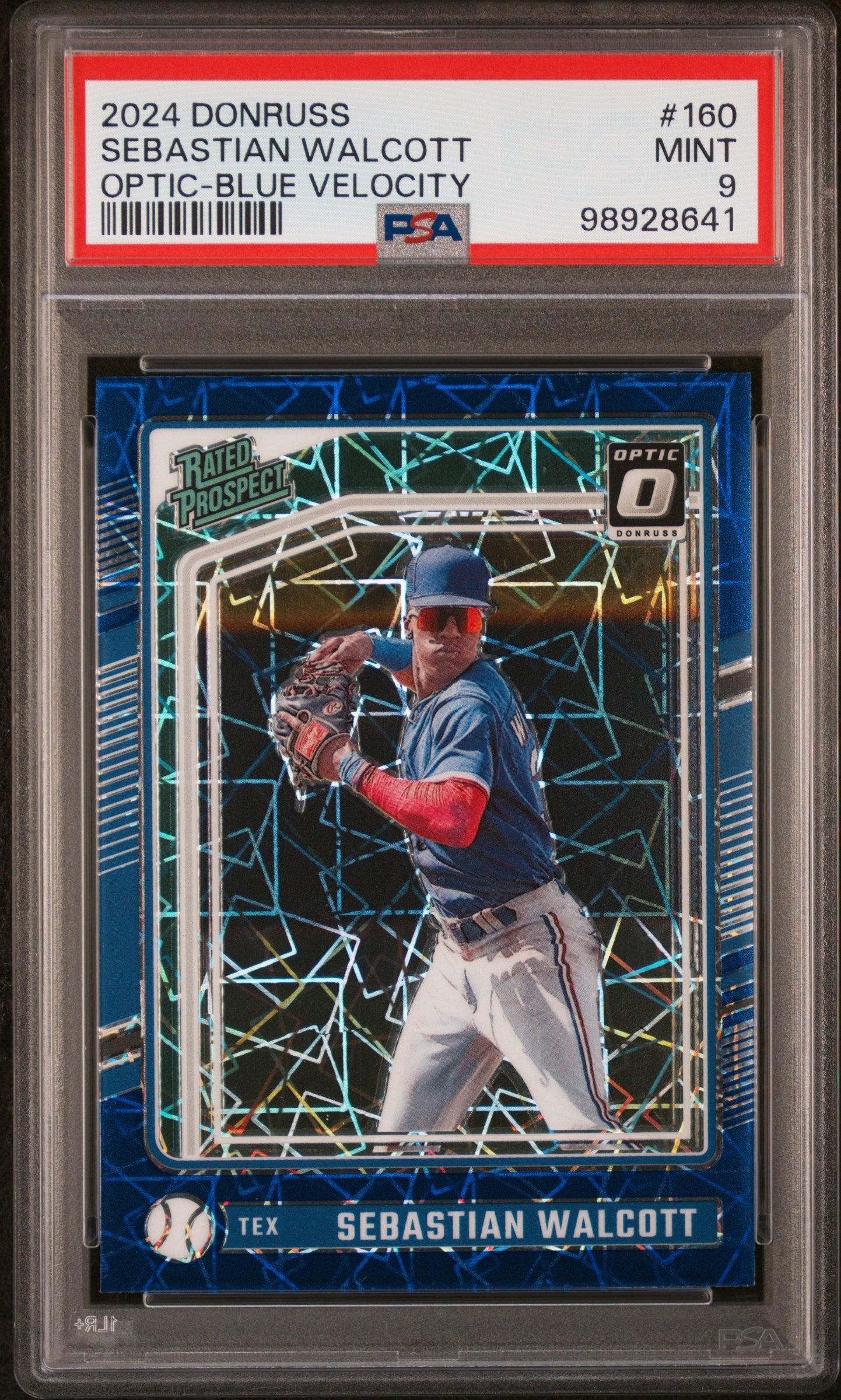 2024 Panini Donruss #160 Sebastian Walcott Optic-Blue Velocity PSA 9
