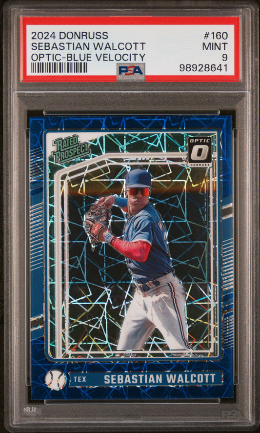 2024 Panini Donruss #160 Sebastian Walcott Optic-Blue Velocity PSA 9