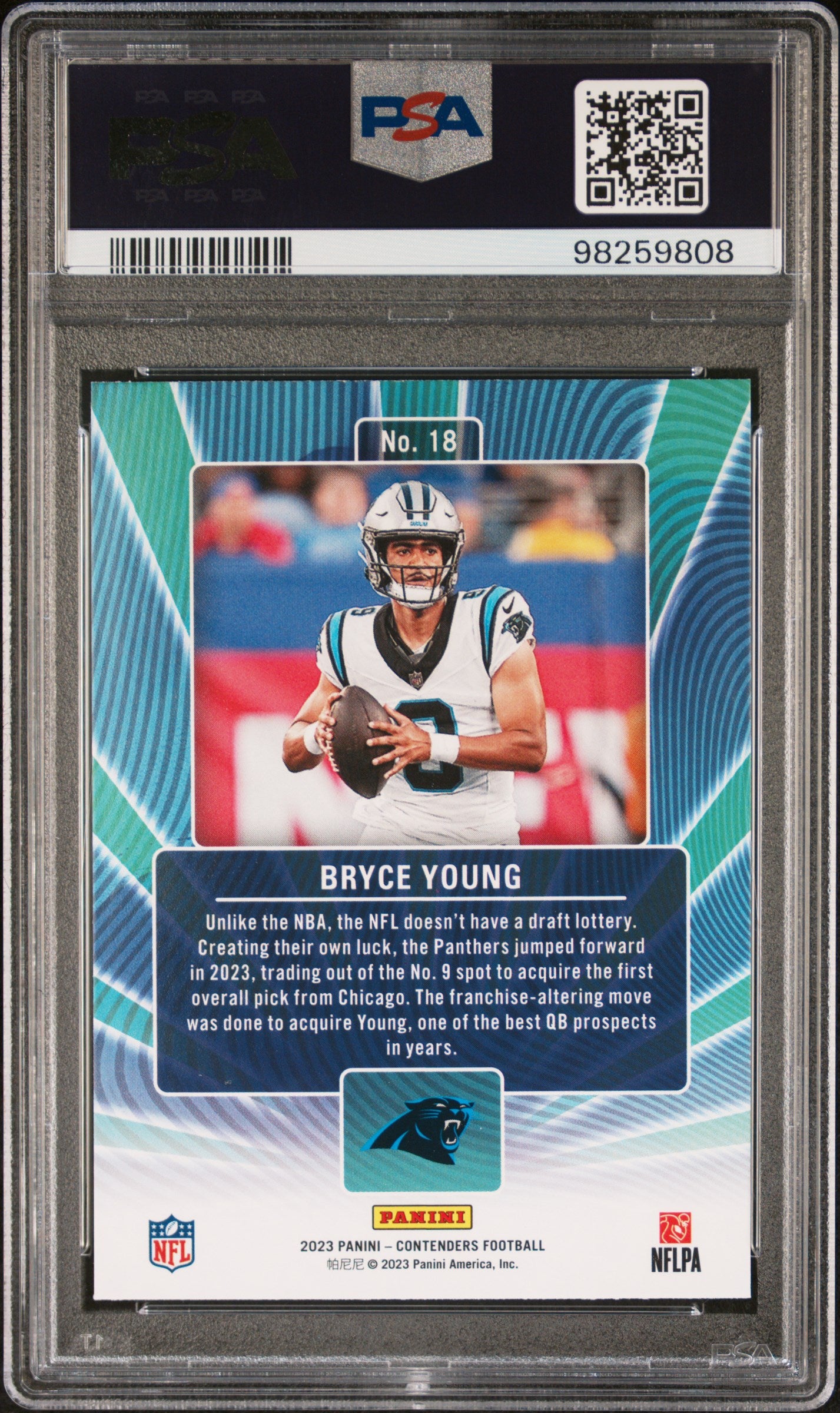 2023 Panini Contenders Winning Ticket #18 Bryce Young Winning Ticket PSA 10