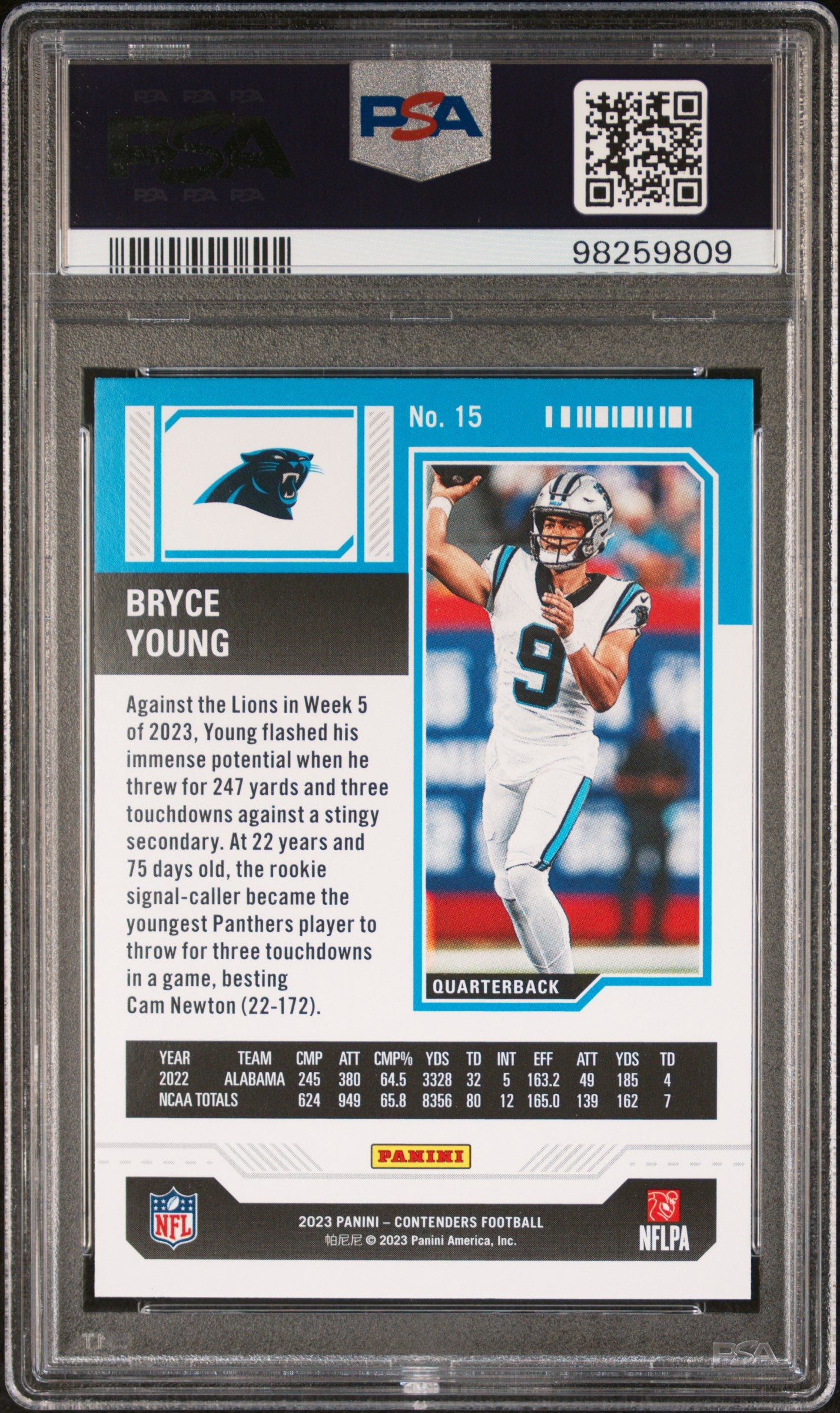 2023 Panini Contenders #15 Bryce Young PSA 10