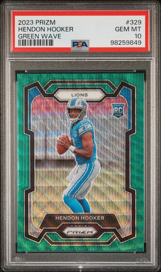 2023 Panini Prizm #329 Hendon Hooker Green Wave PSA 10