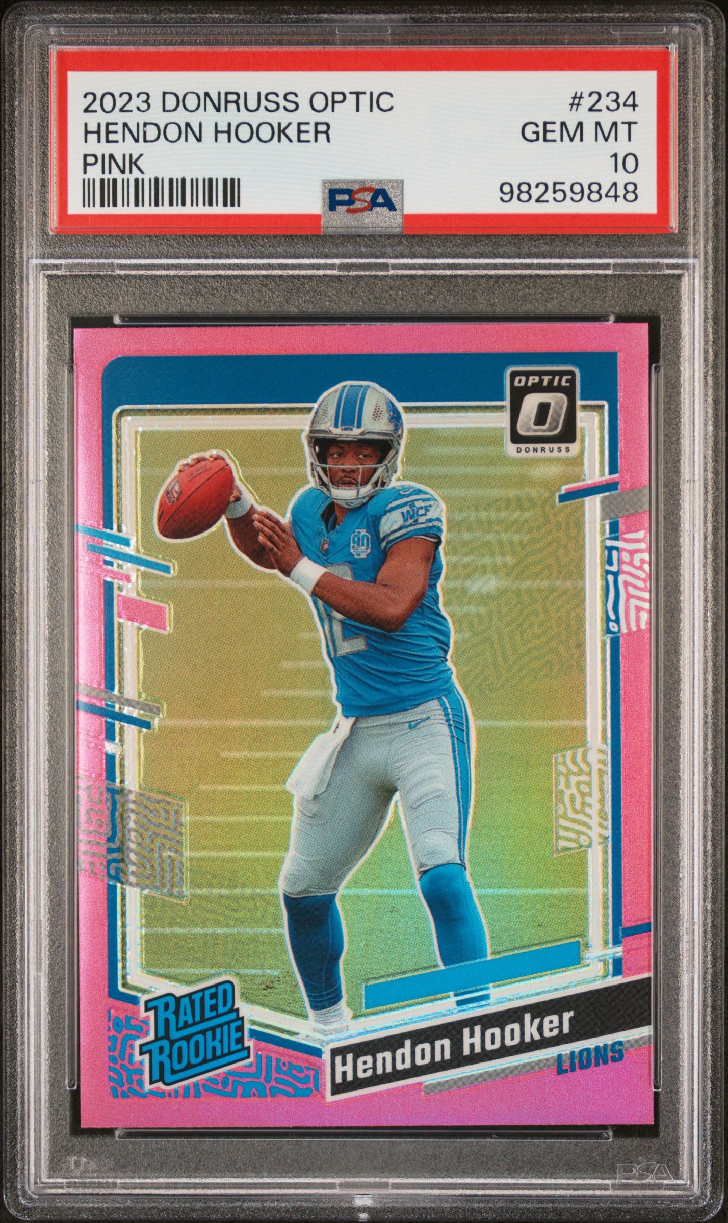2023 Panini Donruss Optic #234 Hendon Hooker Pink PSA 10