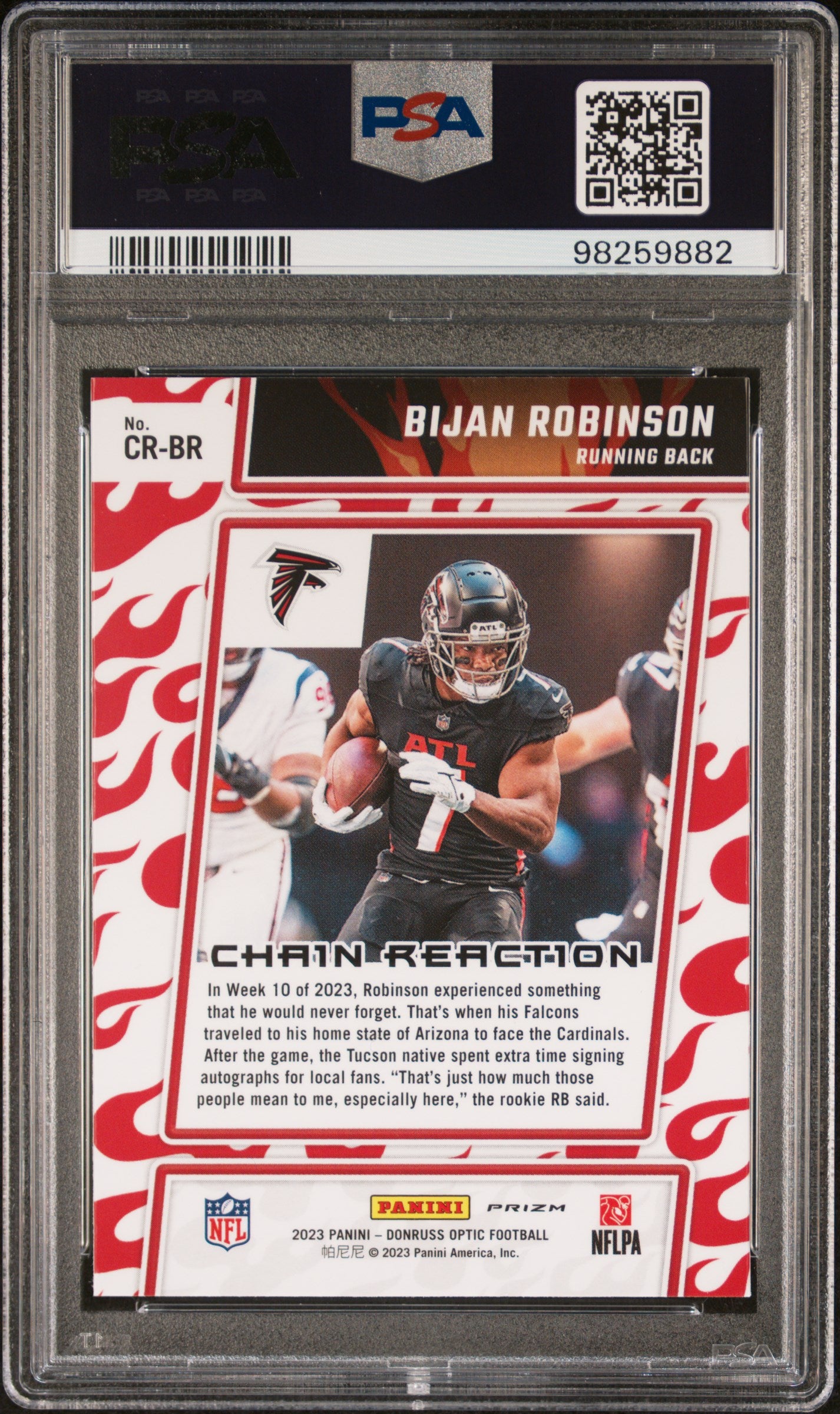 2023 Panini Donruss Optic Chain Reaction #CRBR Bijan Robinson PSA 10