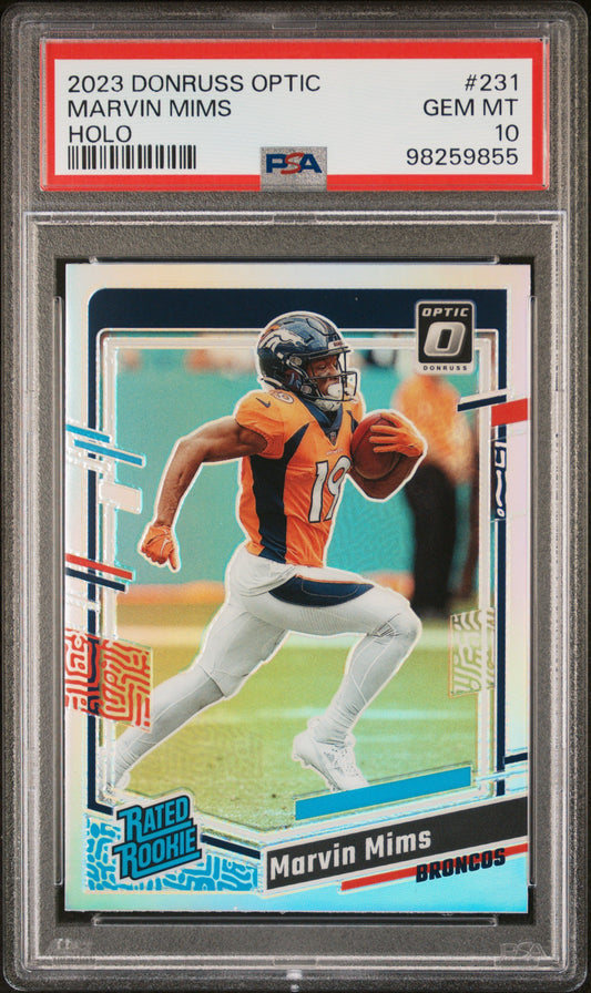 2023 Panini Donruss Optic #231 Marvin Mims Holo PSA 10 SKU031
