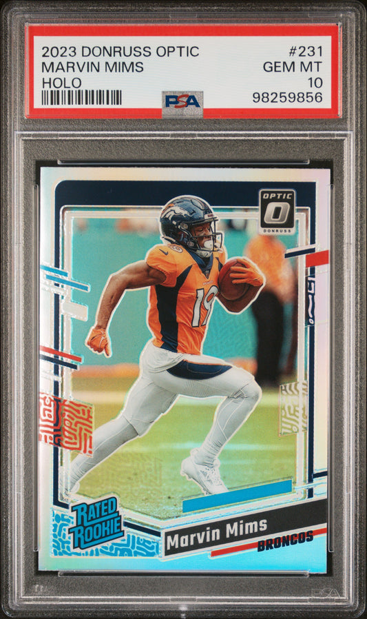 2023 Panini Donruss Optic #231 Marvin Mims Holo PSA 10 SKU030