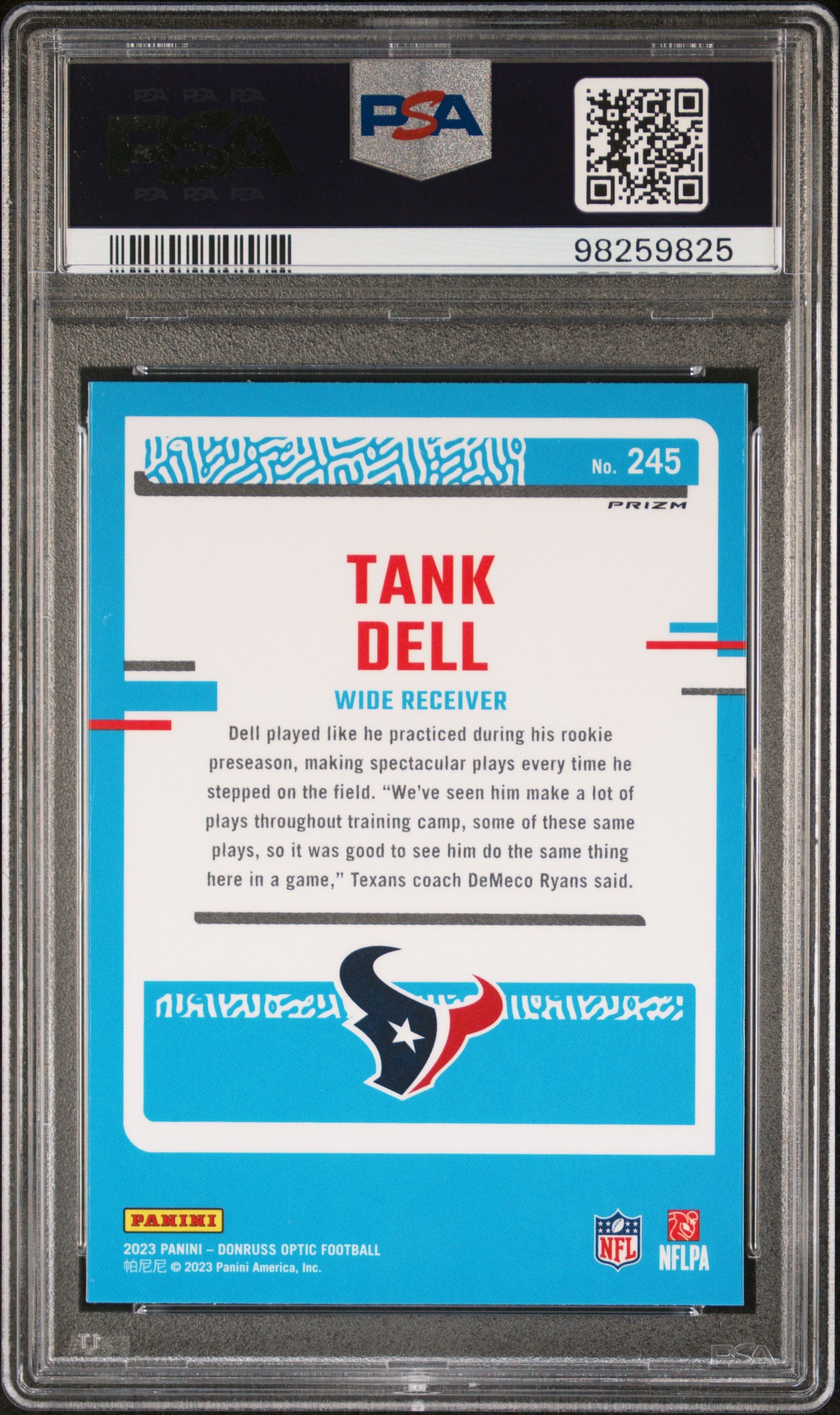 2023 Panini Donruss Optic #245 Tank Dell Pink PSA 10