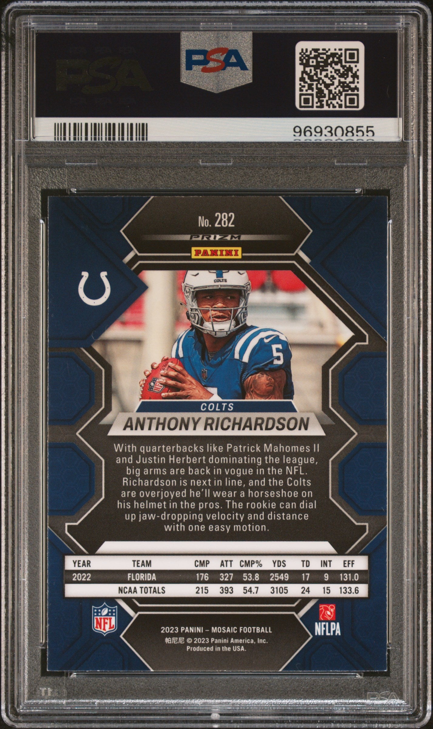 2023 Panini Mosaic #282 Anthony Richardson Mosaic PSA 10
