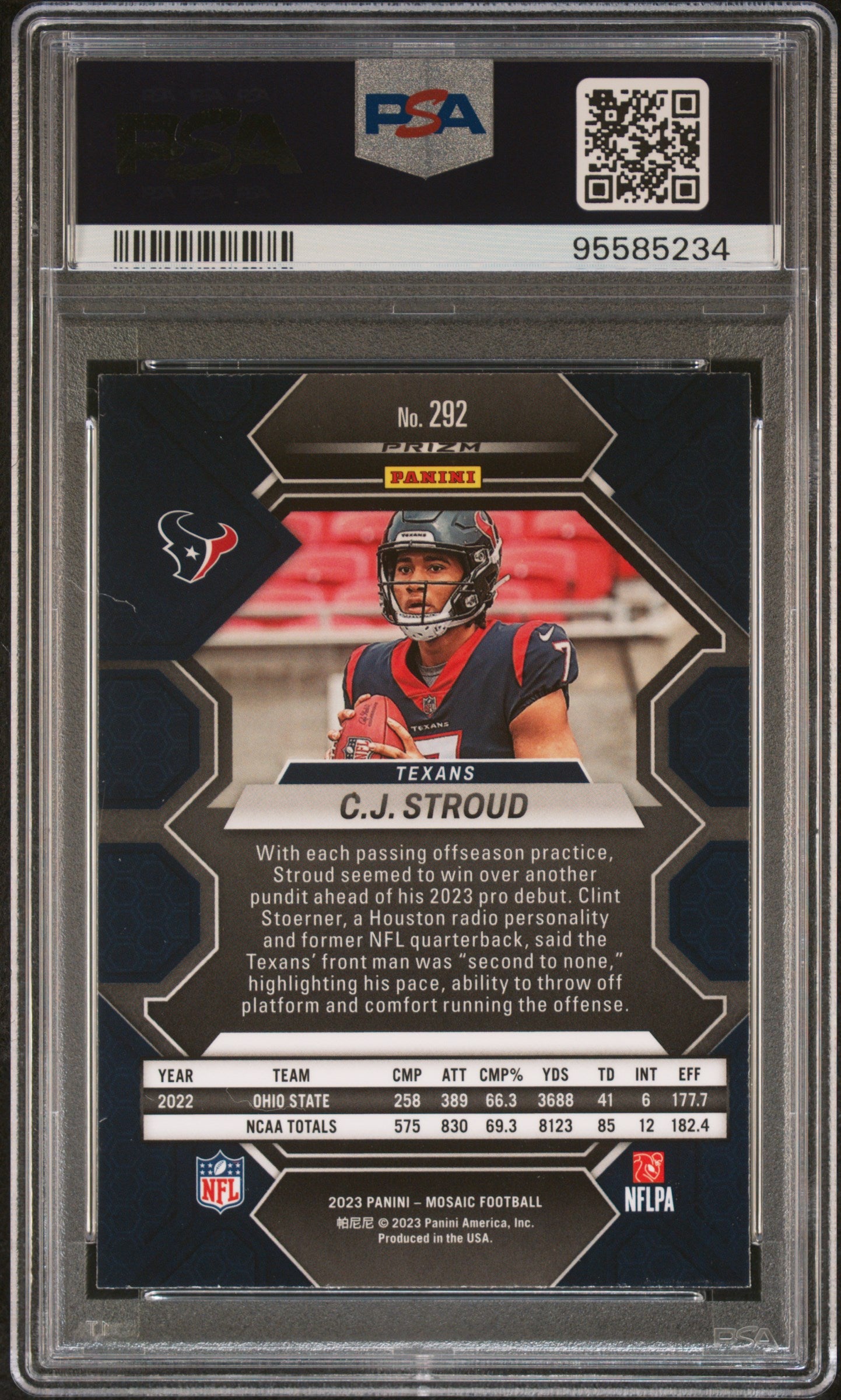 2023 Panini Mosaic #292 Cj Stroud Reactive Blue PSA 10