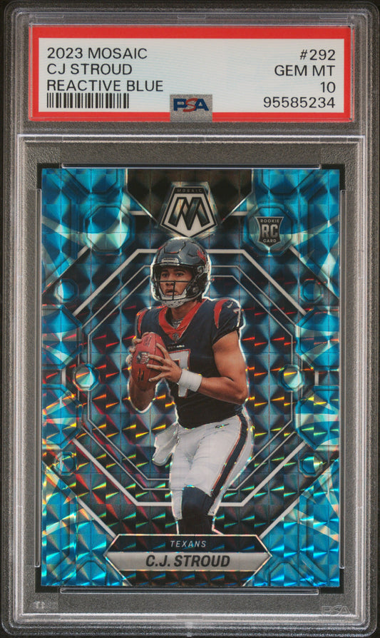 2023 Panini Mosaic #292 Cj Stroud Reactive Blue PSA 10