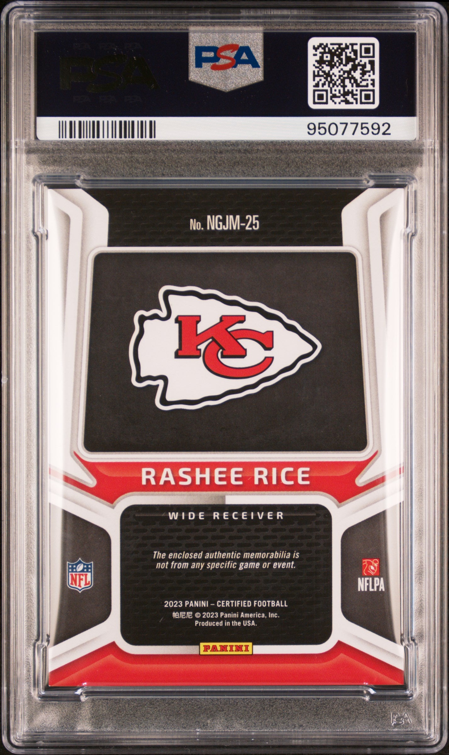 2023 Certified New Generation Jersey #NGJM25 Rashee Rice Mirror Pink PSA 9