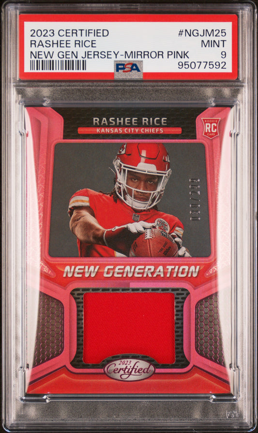 2023 Certified New Generation Jersey #NGJM25 Rashee Rice Mirror Pink PSA 9