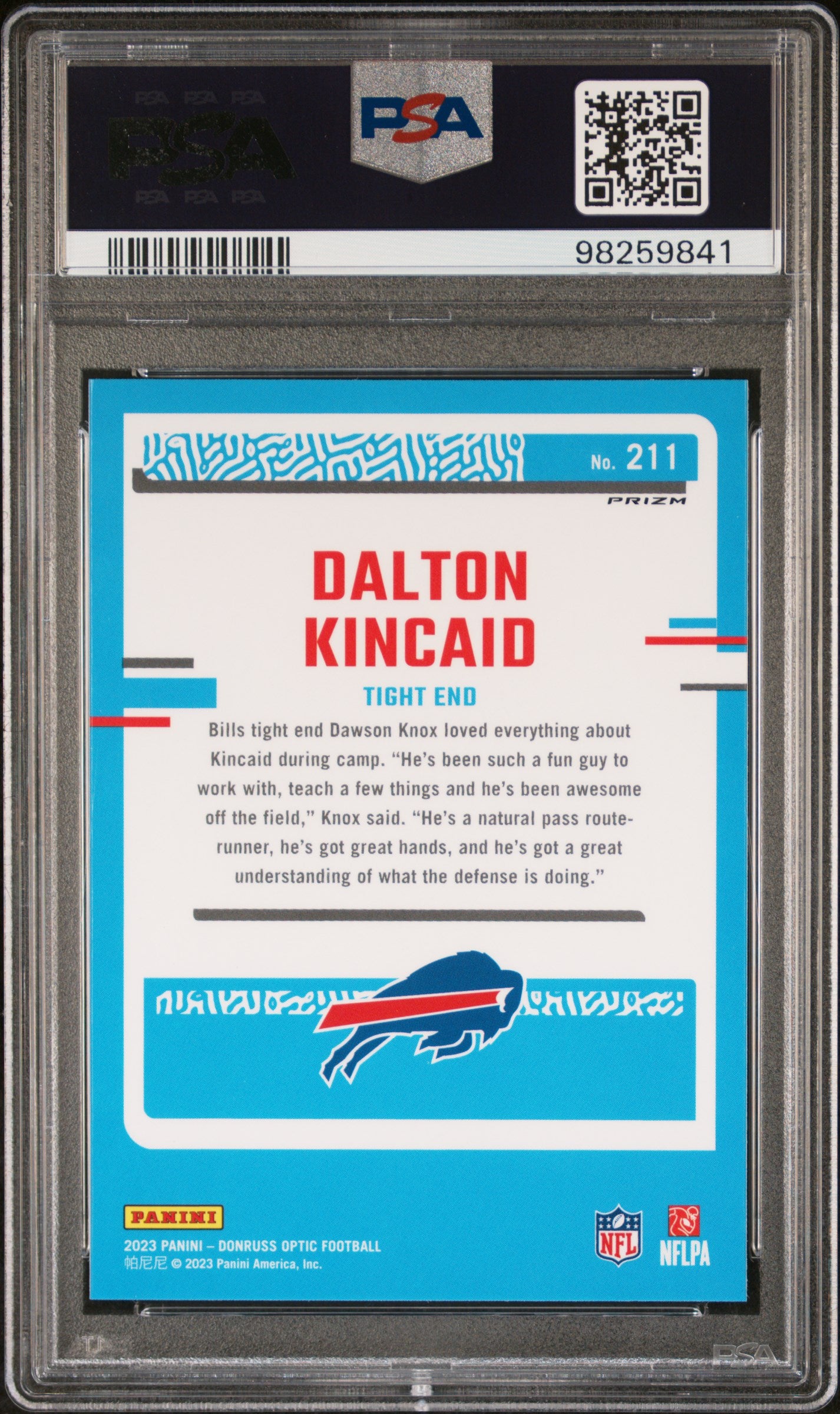 2023 Panini Donruss Optic #211 Dalton Kincaid Holo PSA 10 SKU34