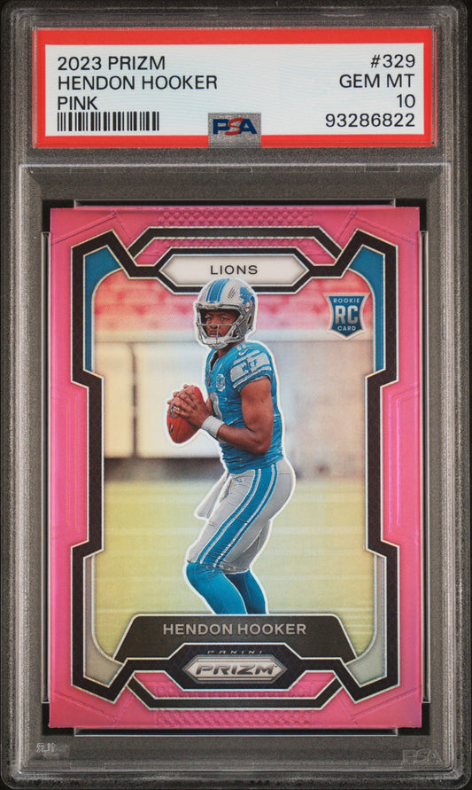 2023 Panini Prizm #329 Hendon Hooker Pink Prizm PSA 10