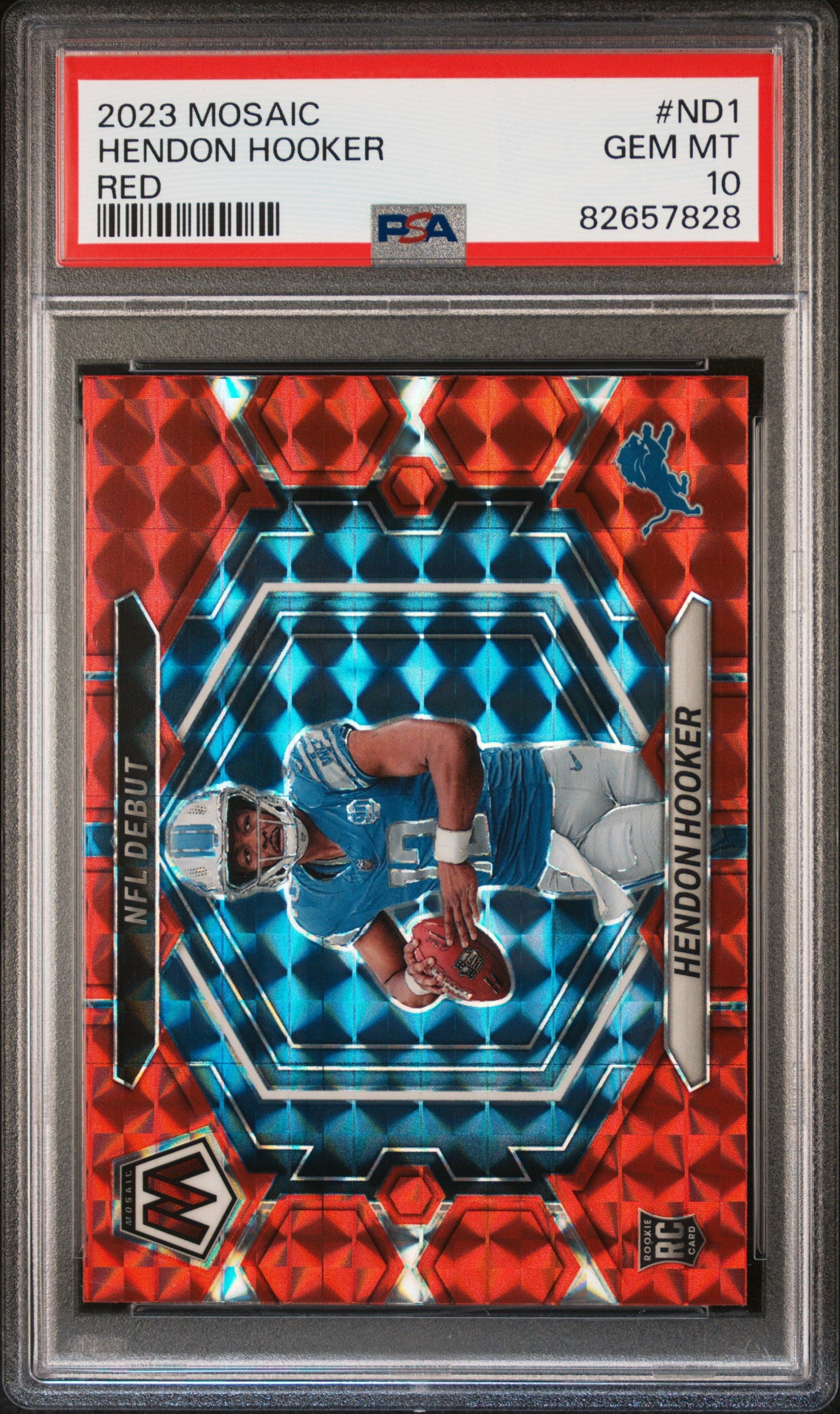 2023 Panini Mosaic Nfl Debut #ND1 Hendon Hooker Nfl Debut-Red PSA 10