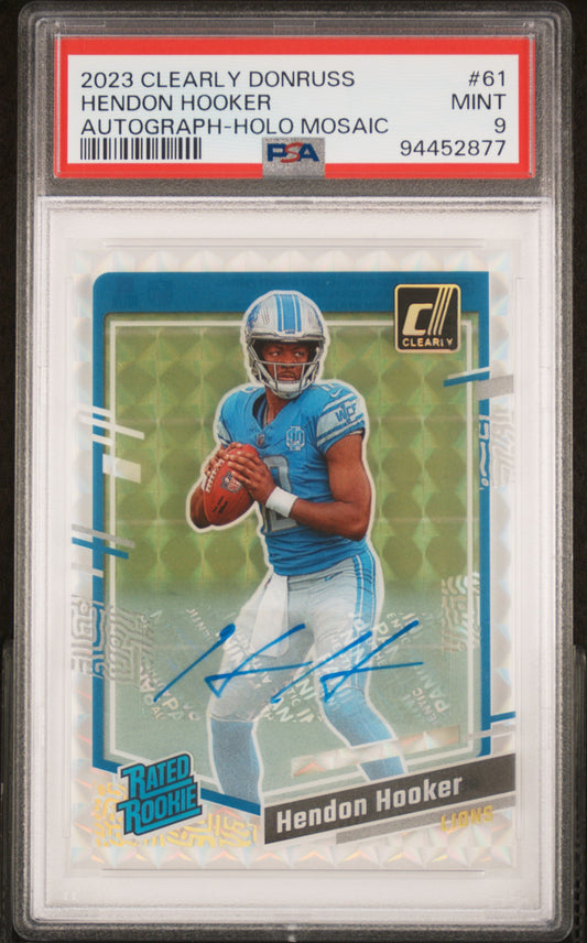 2023 Panini Clearly Donruss #61 Hendon Hooker Autograph-Holo Mosaic PSA 9