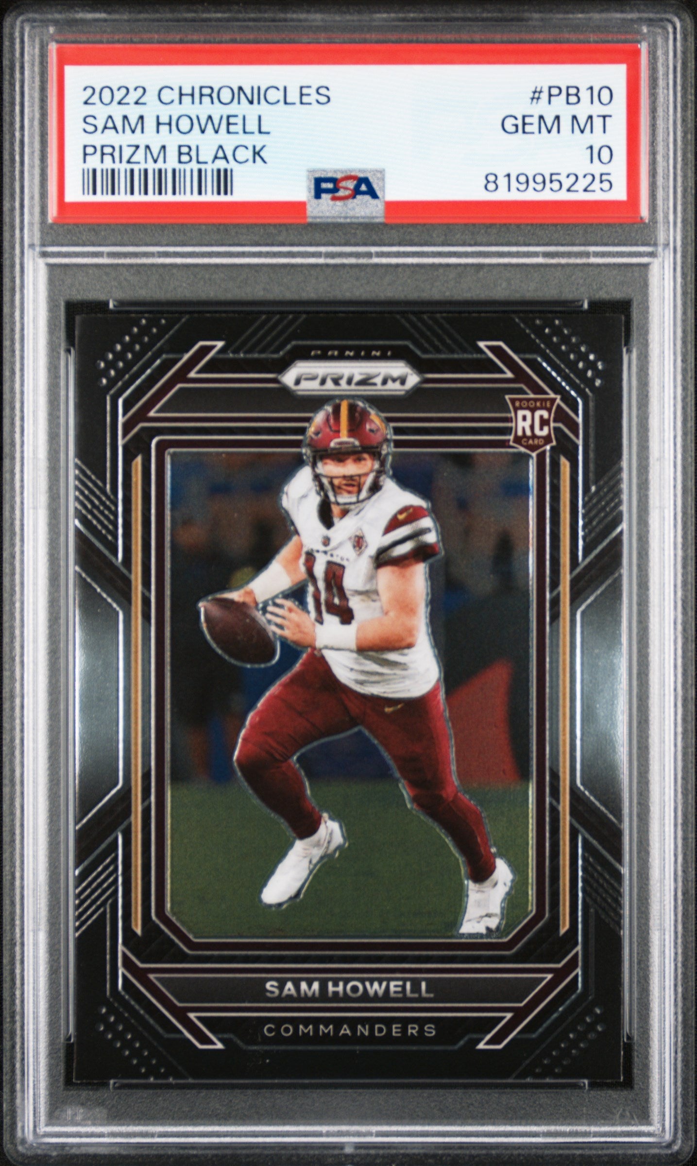 2022 Panini Chronicles Prizm Black #PB10 Sam Howell PSA 10