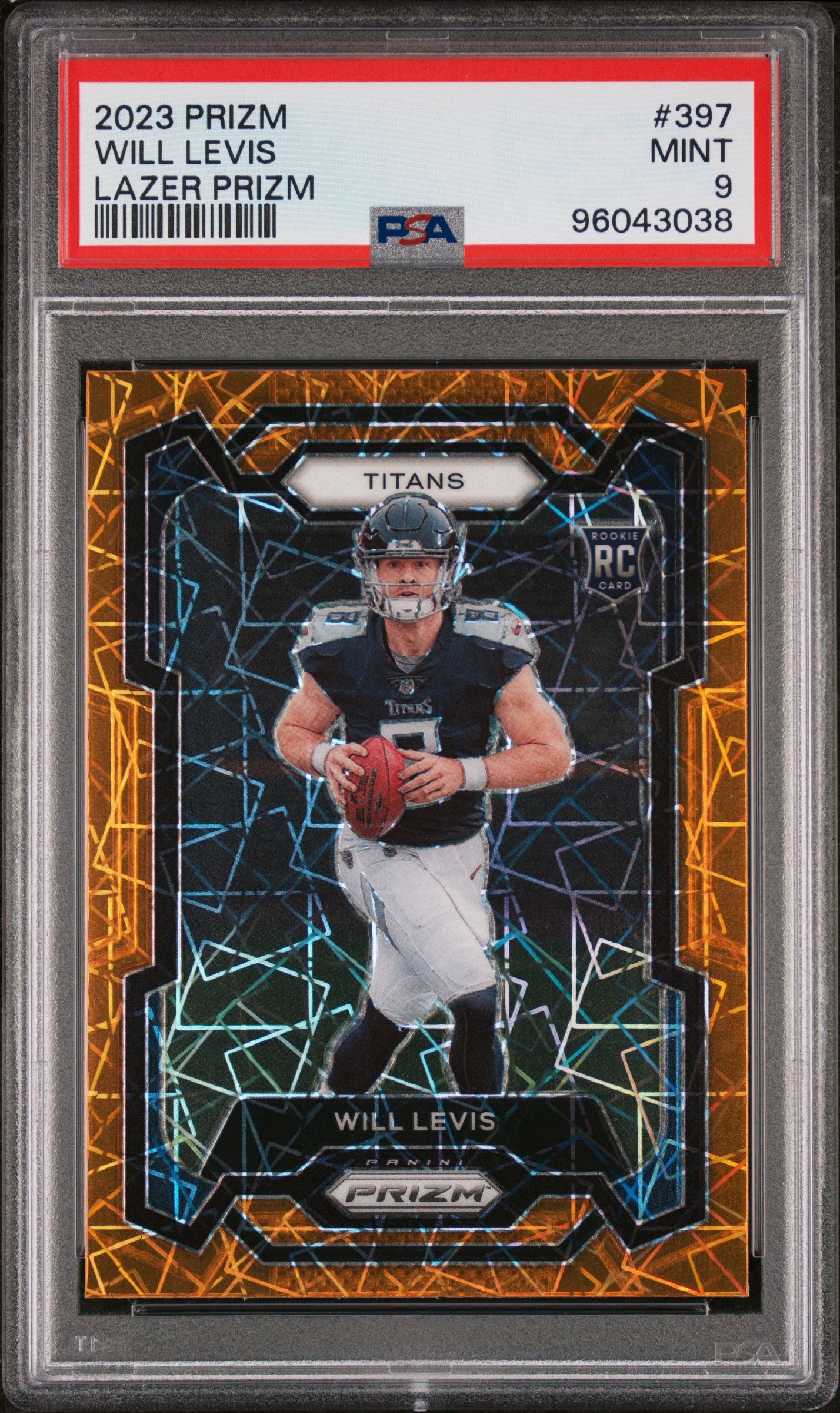 2023 Panini Prizm #397 Will Levis Lazer Prizm PSA 9