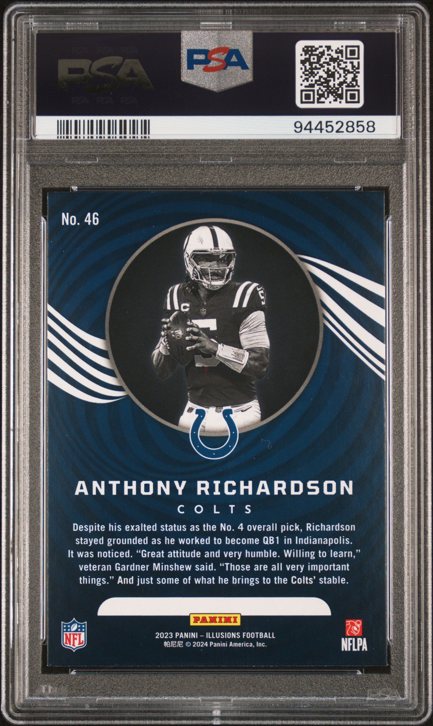 2023 Panini Illusions #46 Anthony Richardson Trophy Collection Dots PSA 10