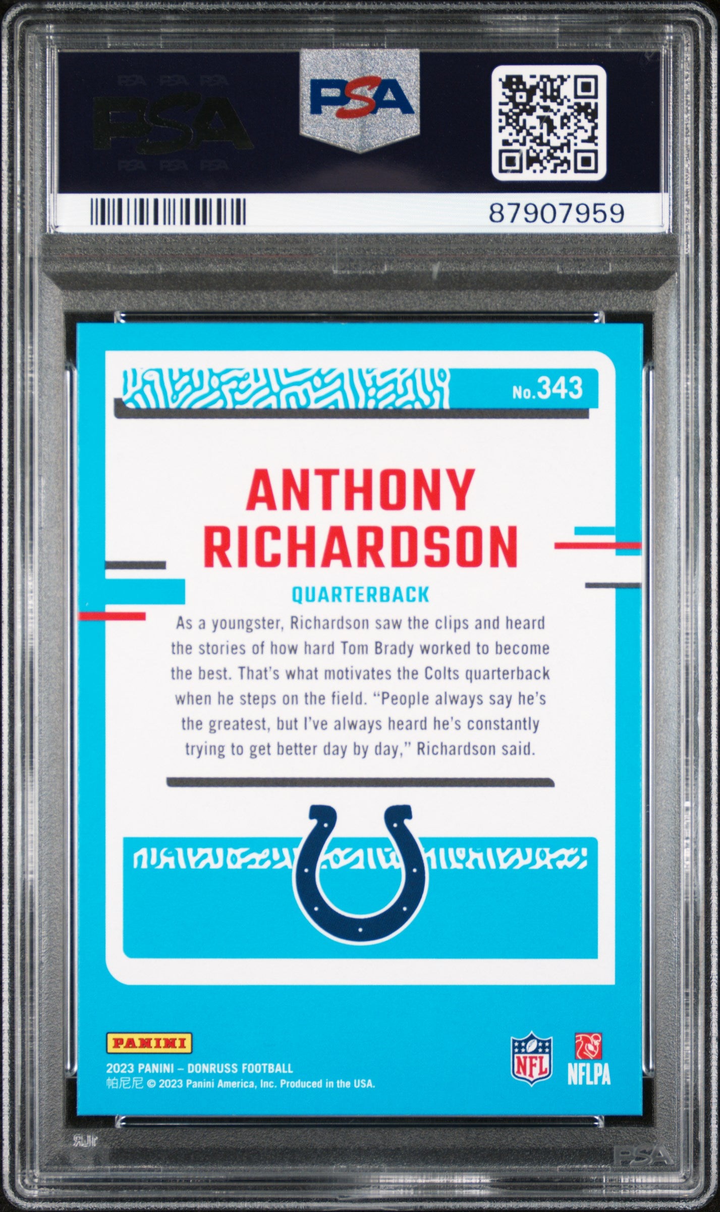 2023 Panini Donruss #343 Anthony Richardson PSA 10