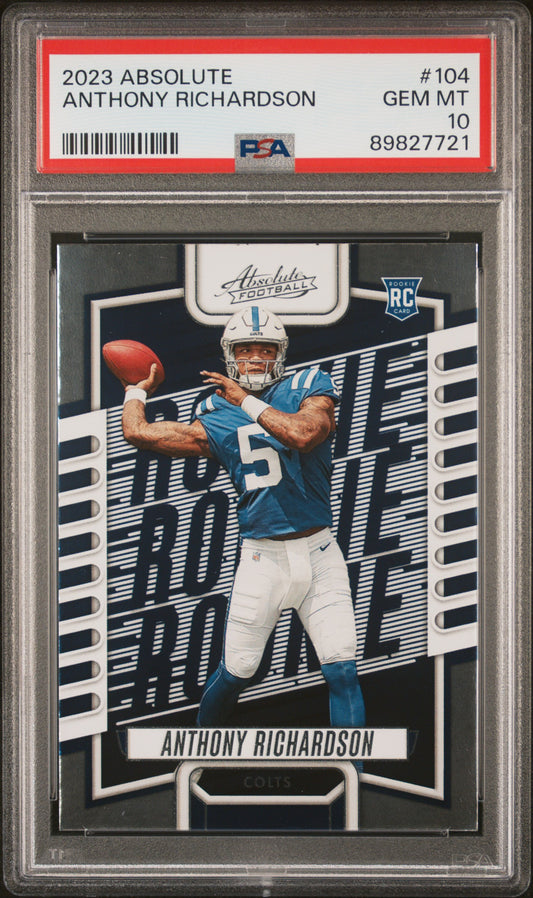 2023 Panini Absolute #104 Anthony Richardson PSA 10