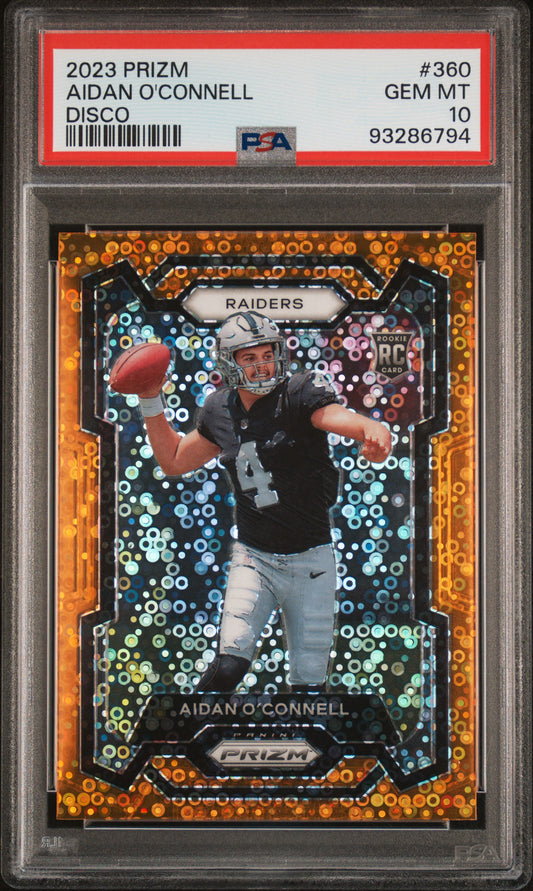 2023 Panini Prizm #360 Aidan O'Connell Disco Prizm PSA 10