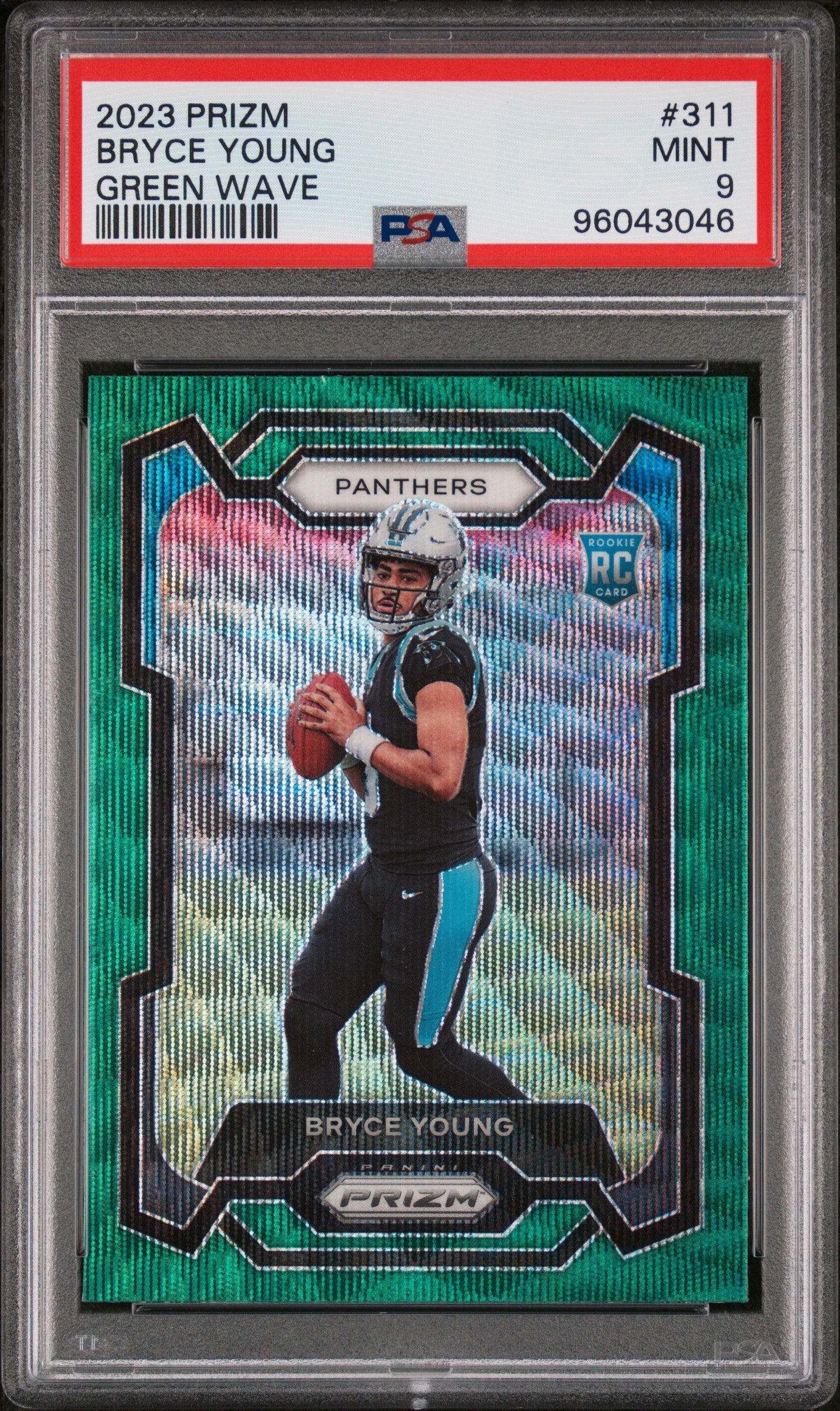 2023 Panini Prizm #311 Bryce Young Green Wave PSA 9