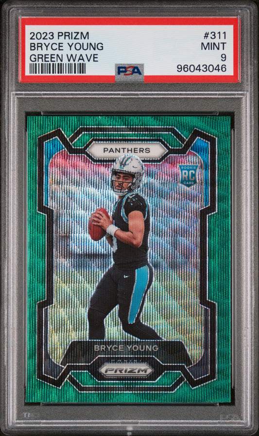 2023 Panini Prizm #311 Bryce Young Green Wave PSA 9