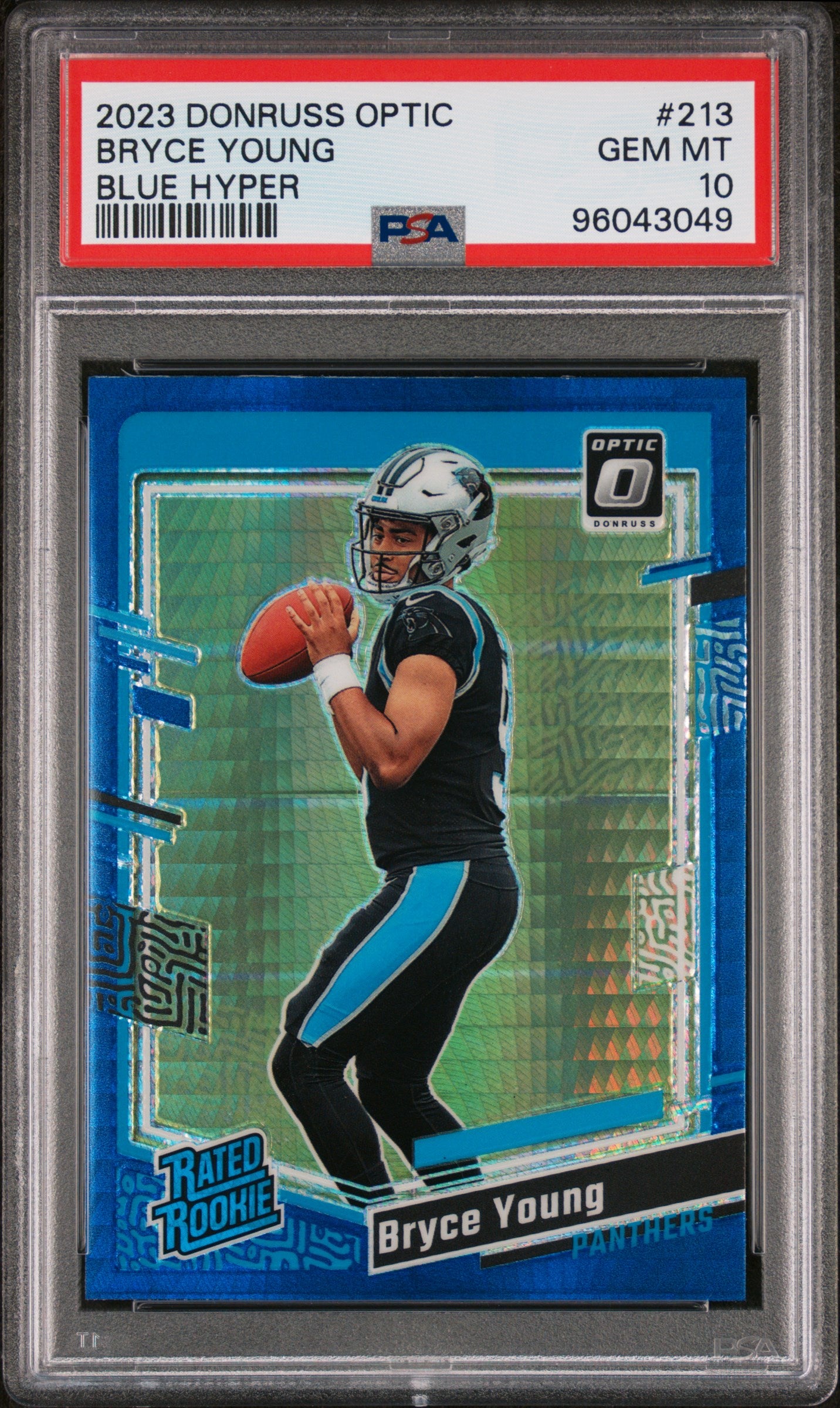 2023 Panini Donruss Optic #213 Bryce Young Blue Hyper PSA 10