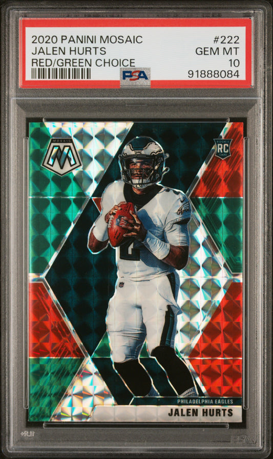 2020 Panini Mosaic #222 Jalen Hurts Red/Green Choice PSA 10