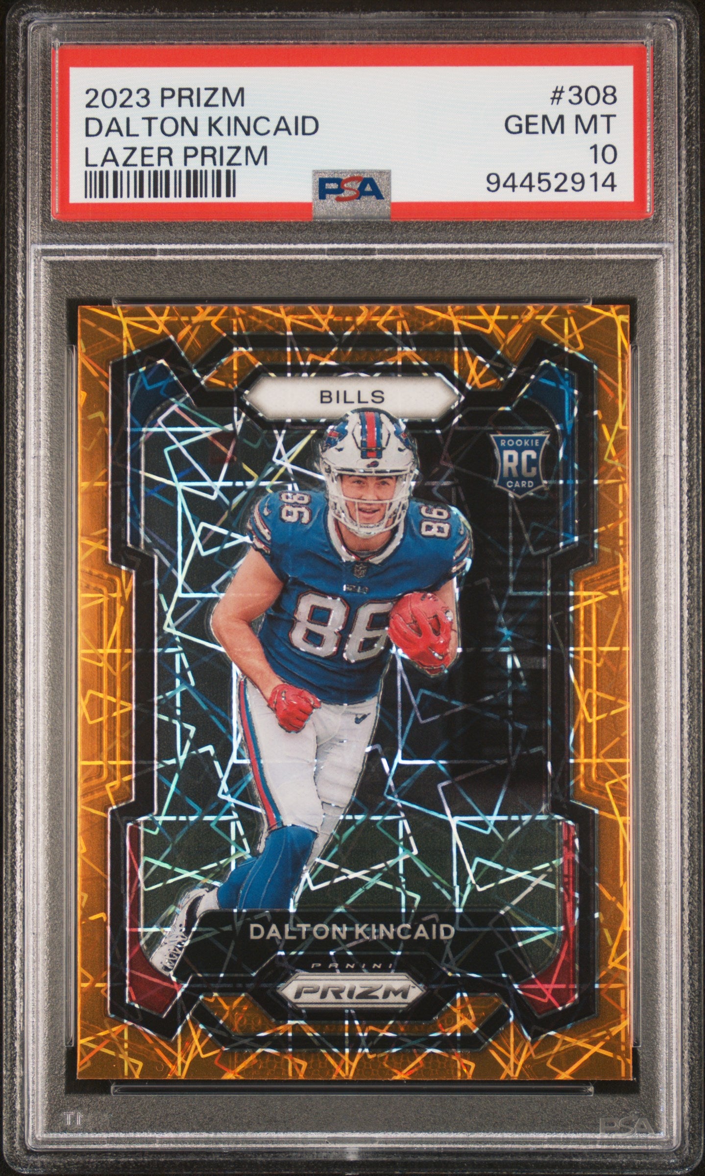 2023 Panini Prizm #308 Dalton Kincaid Lazer Prizm PSA 10