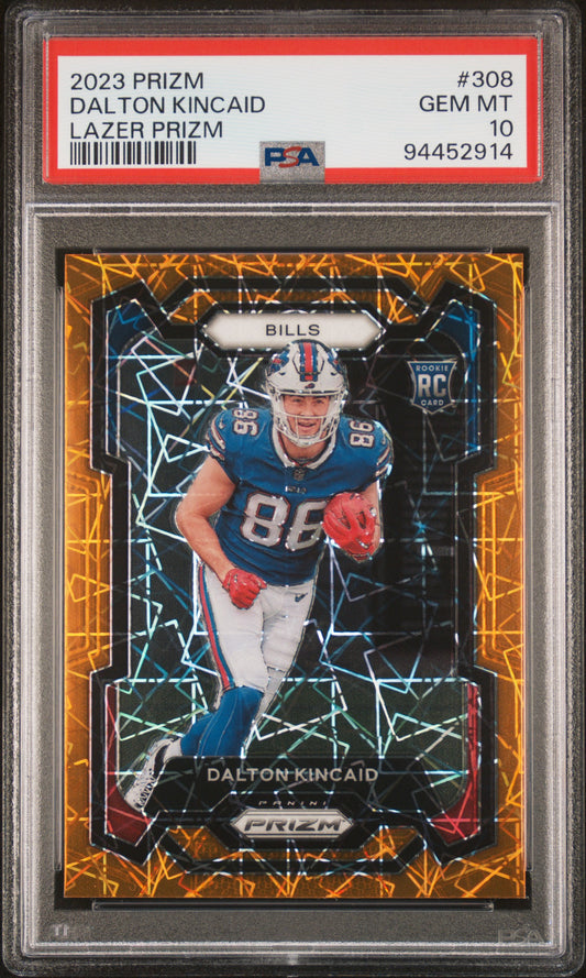 2023 Panini Prizm #308 Dalton Kincaid Lazer Prizm PSA 10
