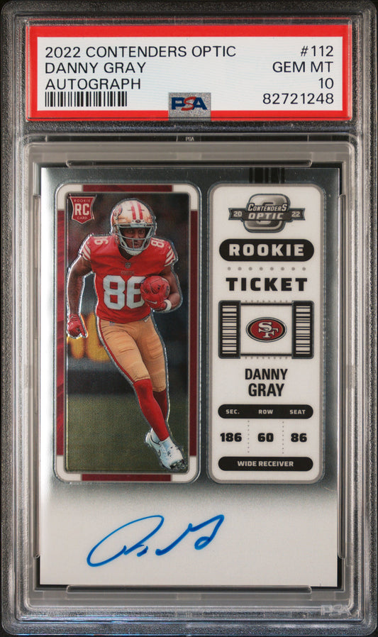 2022 Panini Contenders Optic #112 Danny Gray Autograph PSA 10