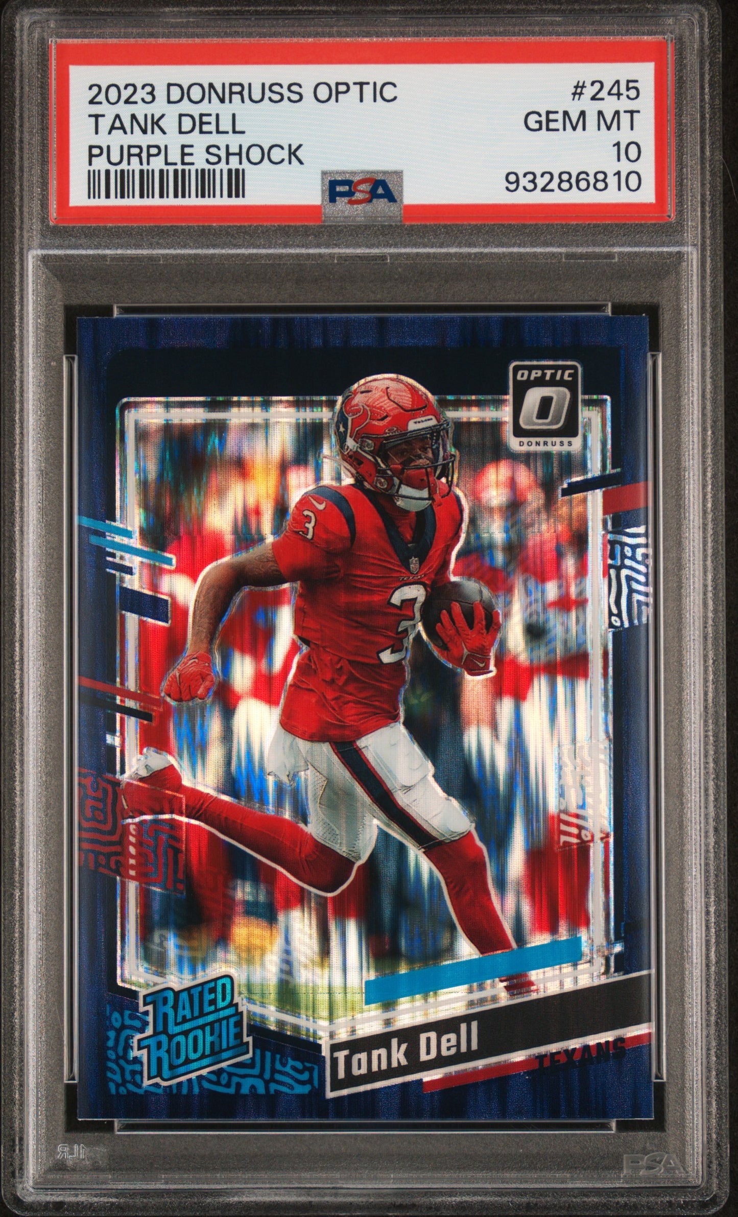 2023 Panini Donruss Optic #245 Tank Dell Purple Shock PSA 10