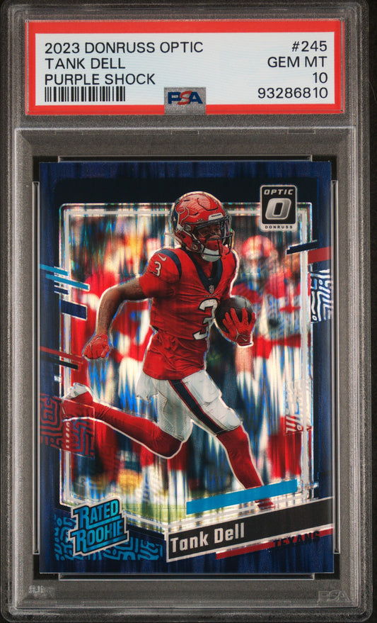 2023 Panini Donruss Optic #245 Tank Dell Purple Shock PSA 10