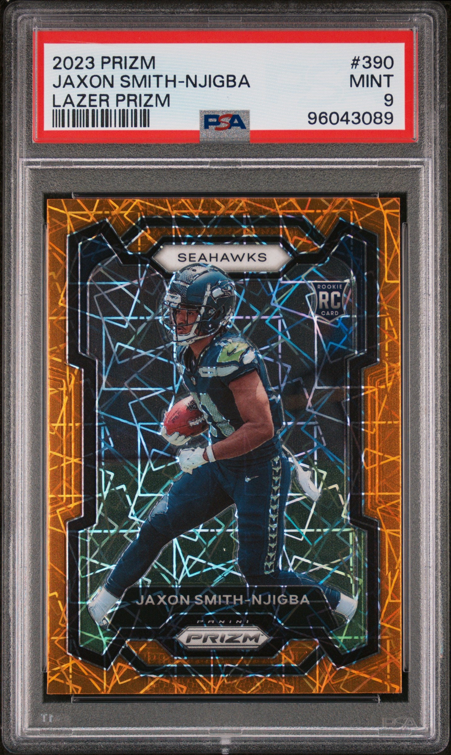 2023 Panini Prizm #390 Jaxon Smith-Njigba Lazer Prizm PSA 9
