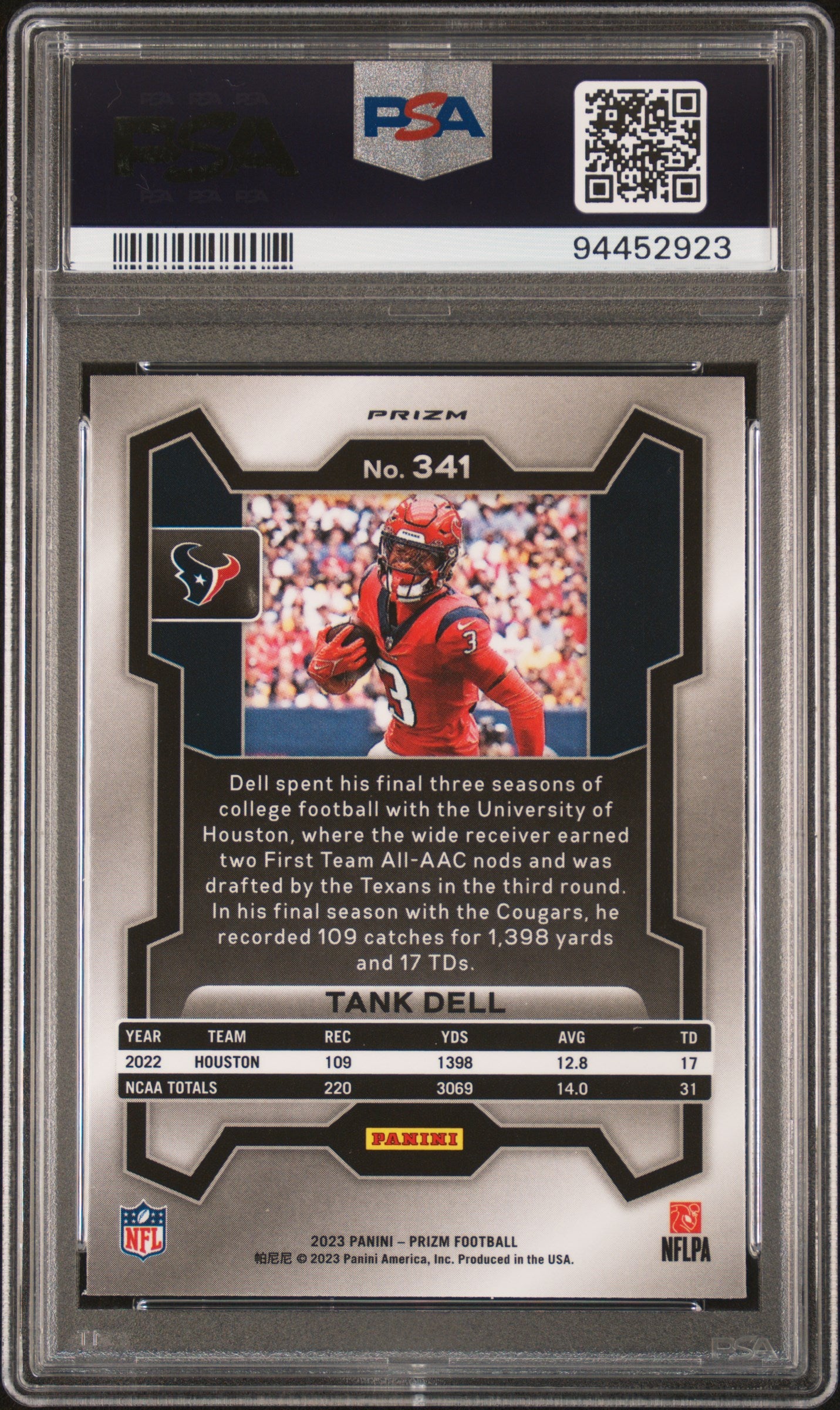 2023 Panini Prizm #341 Tank Dell Green Wave PSA 10 SKU132