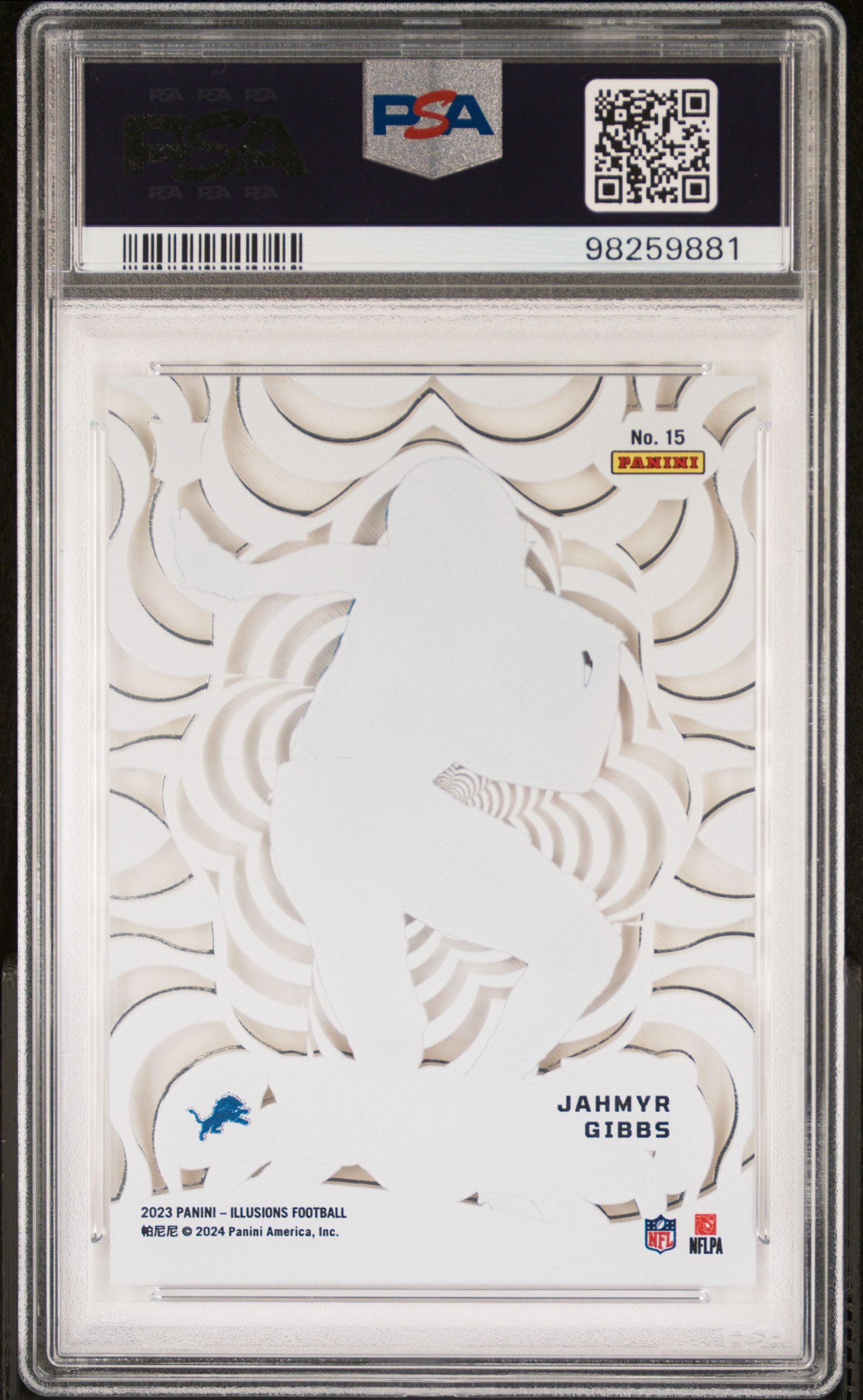 2023 Panini Illusions Funkadelic #15 Jahmyr Gibbs PSA 10