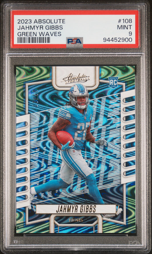 2023 Panini Absolute #108 Jahmyr Gibbs Green Waves PSA 9