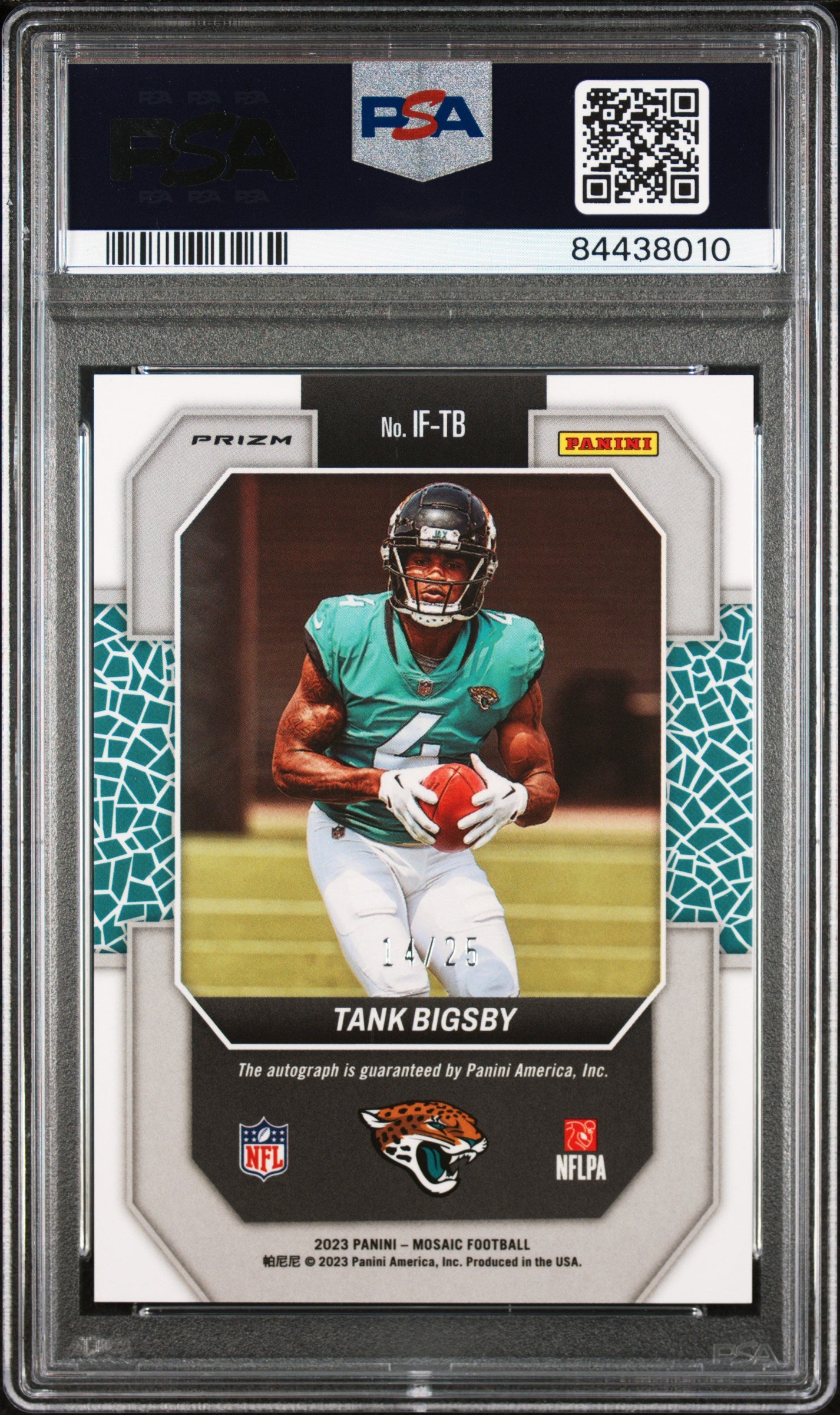 2023 Panini Mosaic In Focus Signature #IFTB Tank Bigsby Green & Blk/15  PSA 10