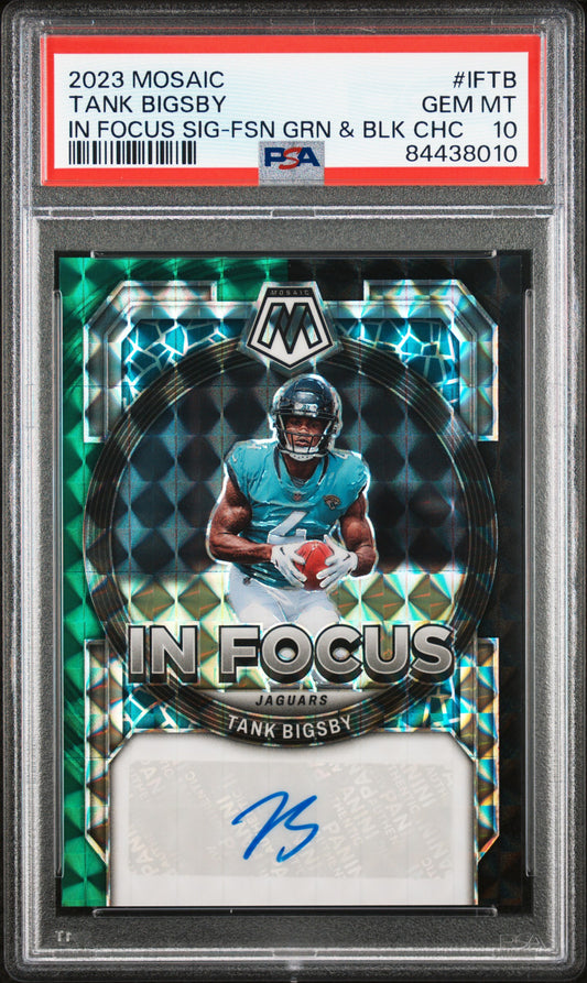 2023 Panini Mosaic In Focus Signature #IFTB Tank Bigsby Green & Blk/15  PSA 10