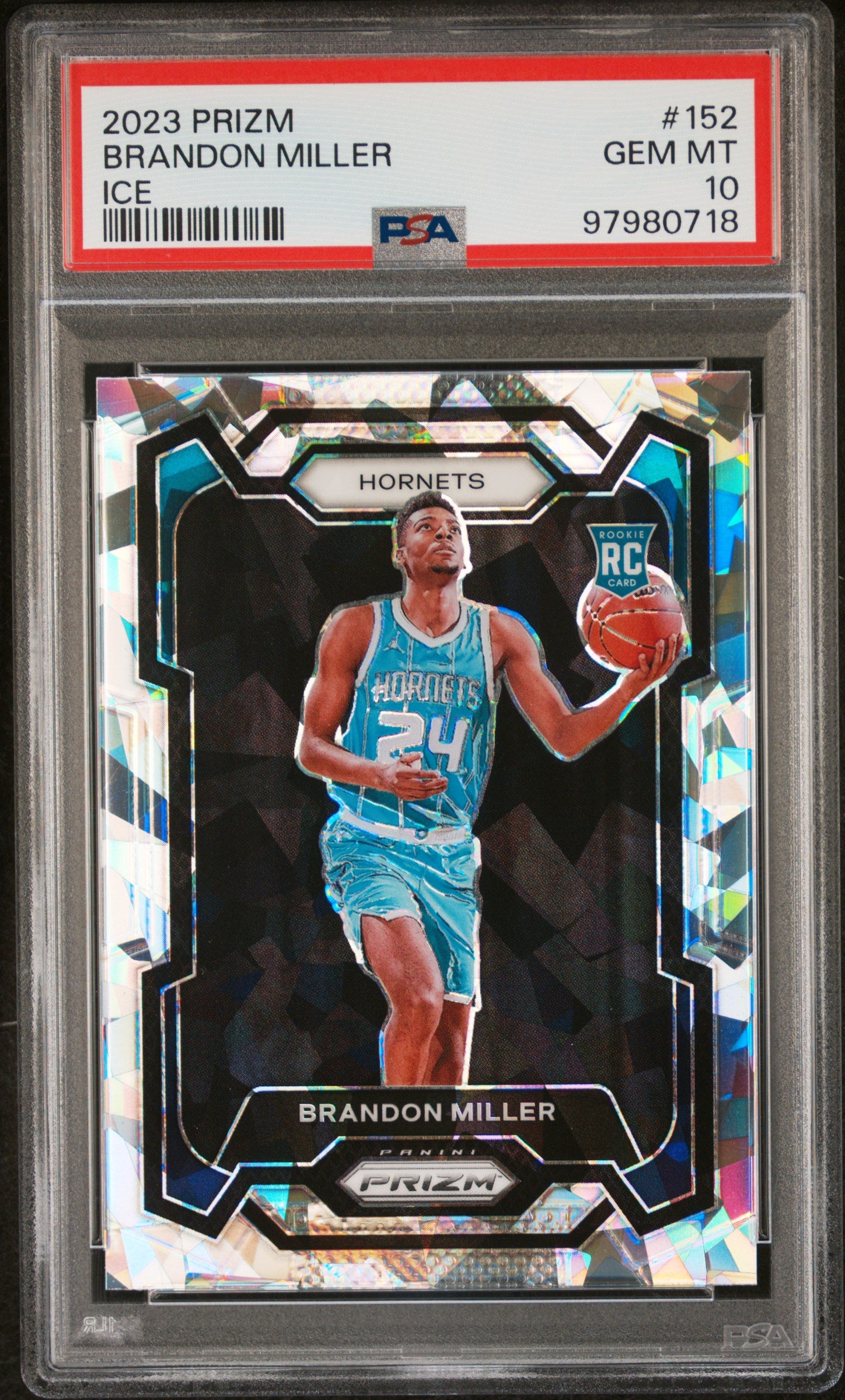 2023 Panini Prizm #152 Brandon Miller Ice PSA 10