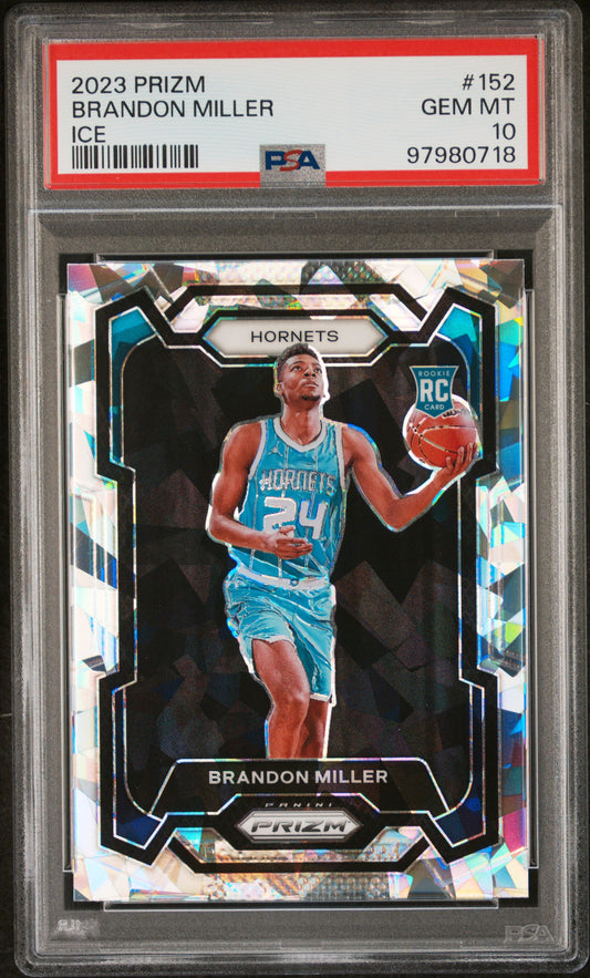 2023 Panini Prizm #152 Brandon Miller Ice PSA 10