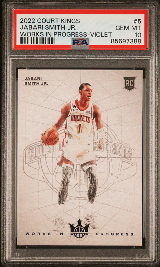2022 Panini Court Kings Works In Progress #5 Jabari Smith Jr.-Violet/49  PSA 10