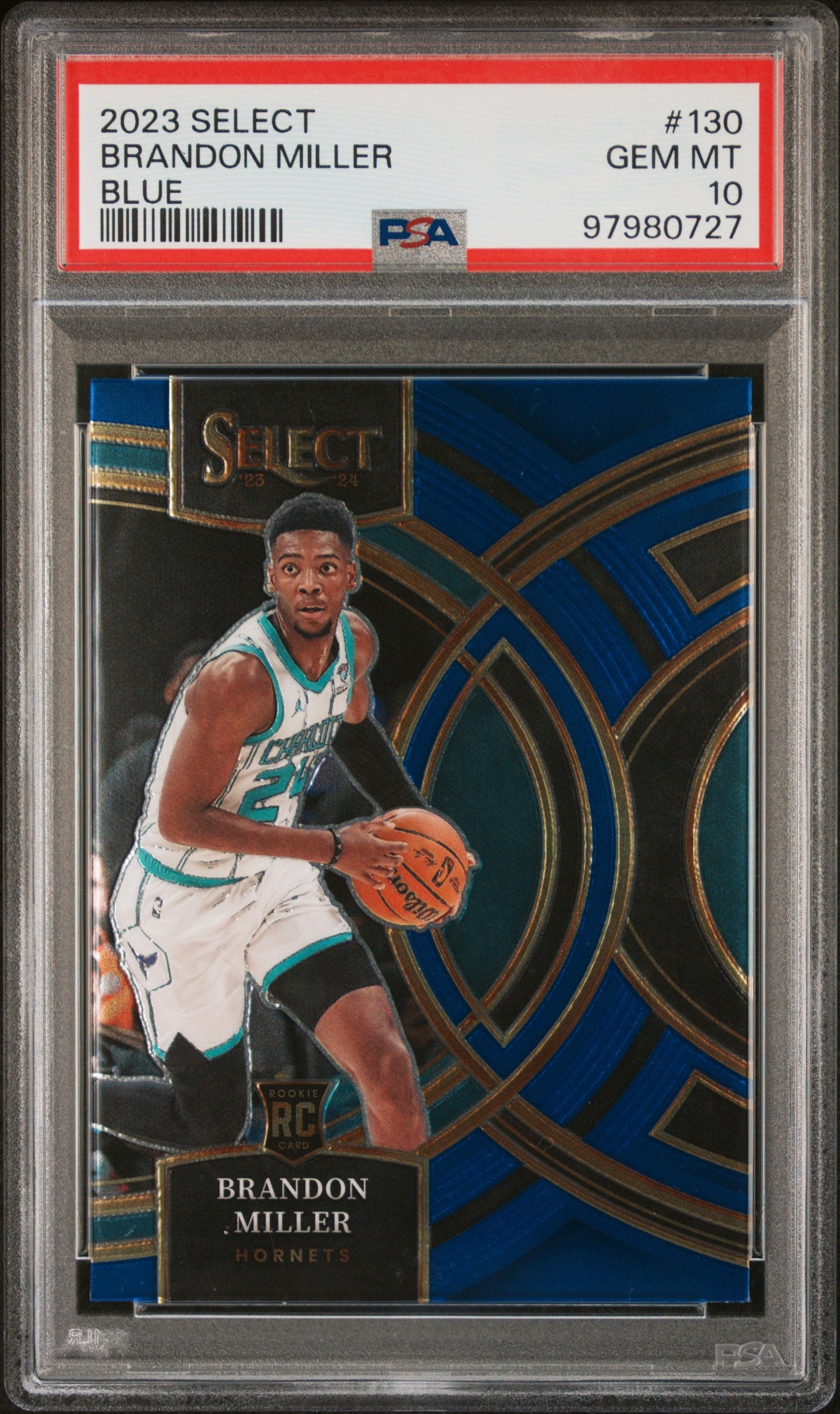 2023 Panini Select #130 Brandon Miller Blue PSA 10