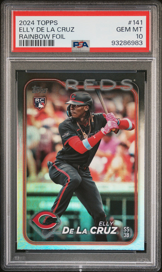 2024 Topps #141 Elly De La Cruz Rainbow Foil PSA 10
