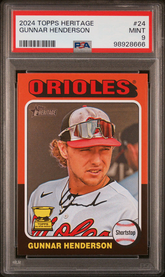 2024 Topps Heritage #24 Gunnar Henderson PSA 9